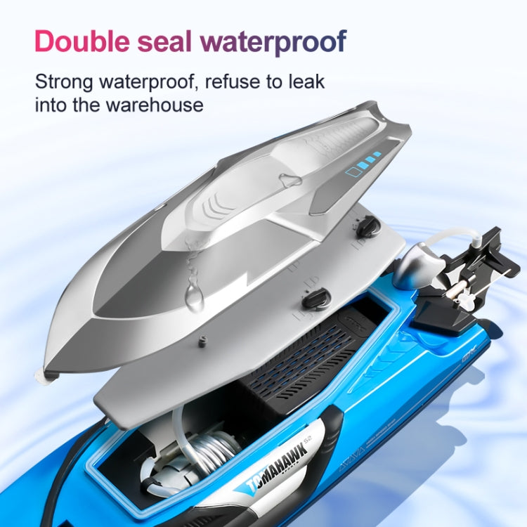 S2 Waterproof High Speed RC Speedboat Toy Boat(Blue)