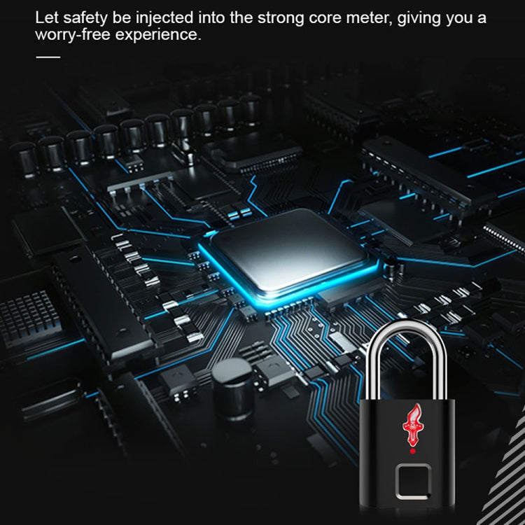 P16 5V Micro USB Charging Semiconductor Fingerprint Sensing TSA Padlock(Black)