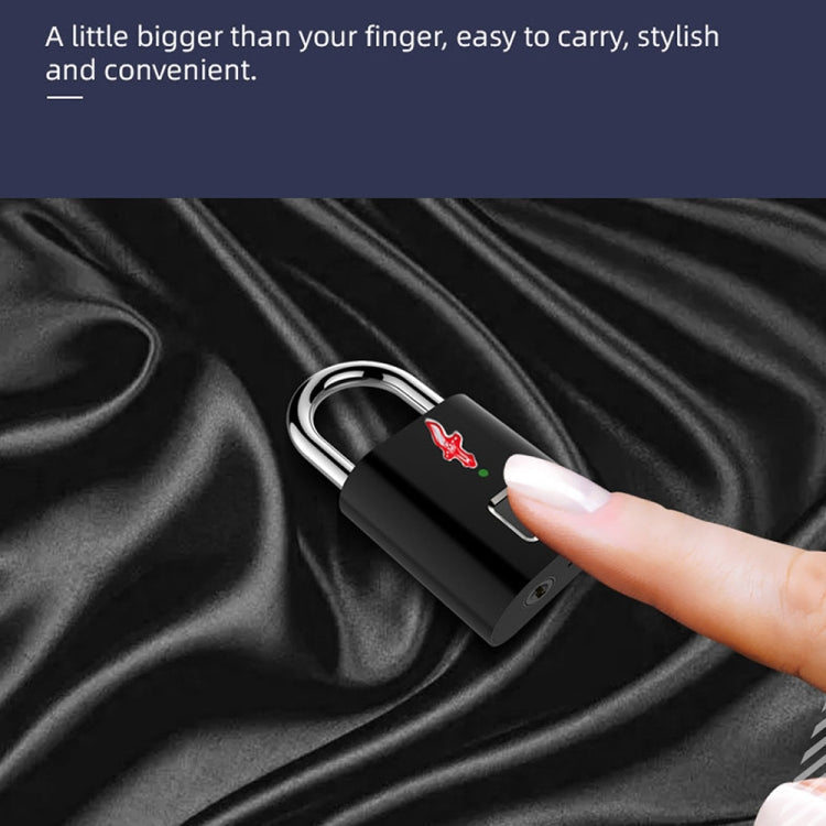 P16 5V Micro USB Charging Semiconductor Fingerprint Sensing TSA Padlock(Black)