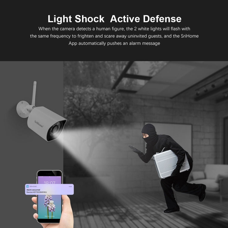 SriHome SH034C 4.0MP AI Humanoid Tracking WiFi Outdoor Surveillance Camera(US Plug)