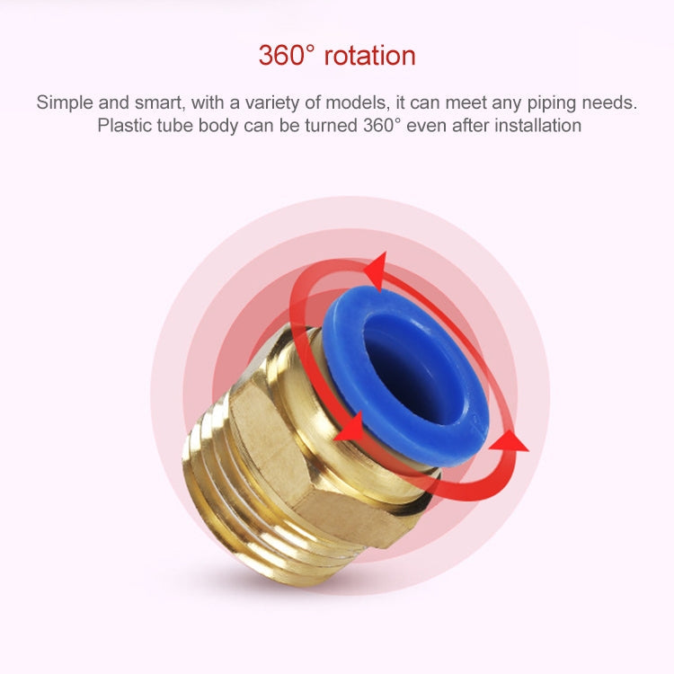 PC8-03 LAIZE 10pcs PC Male Thread Straight Pneumatic Quick Fitting Connector