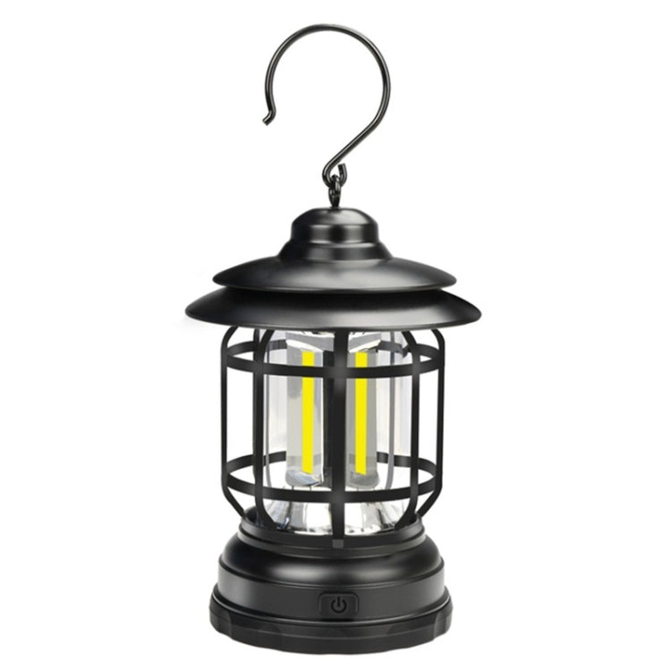 Portable Retro Hanging Lamp Lantern Camping Tent Light, Type:Battery Type, Not Included Battery(Black)