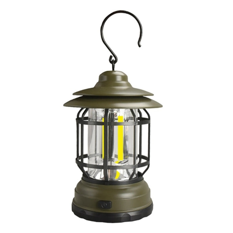 Portable Retro Hanging Lamp Lantern Camping Tent Light, Type:Battery Type, Not Included Battery(Green)