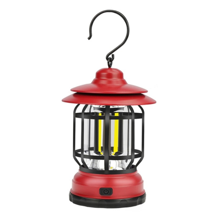 Portable Retro Hanging Lamp Lantern Camping Tent Light, Type:Battery Type, Not Included Battery(Red)