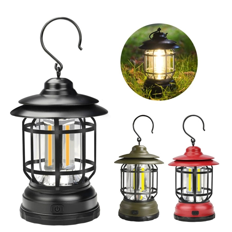 Portable Retro Hanging Lamp Lantern Camping Tent Light, Type:Battery Type, Not Included Battery(Red)