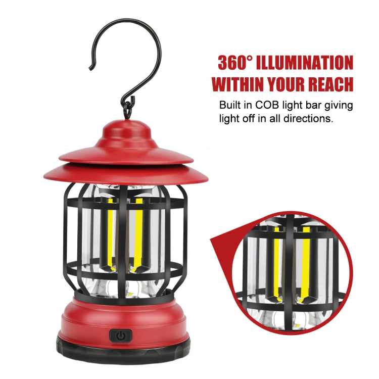 Portable Retro Hanging Lamp Lantern Camping Tent Light, Type:Battery Type, Not Included Battery(Green)