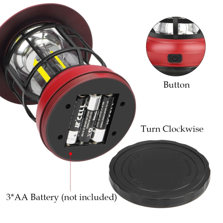 Portable Retro Hanging Lamp Lantern Camping Tent Light, Type:Battery Type, Not Included Battery(Red)