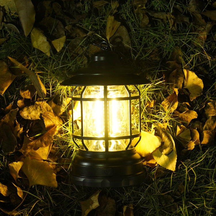 Portable Retro Hanging Lamp Lantern Camping Tent Light, Type:Battery Type, Not Included Battery(Black)