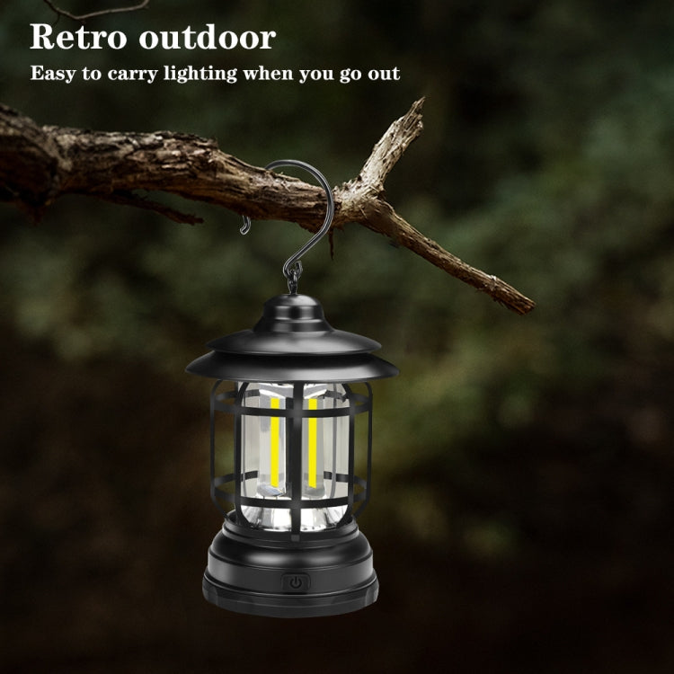 Portable Retro Hanging Lamp Lantern Camping Tent Light, Type:Battery Type, Not Included Battery(Green)