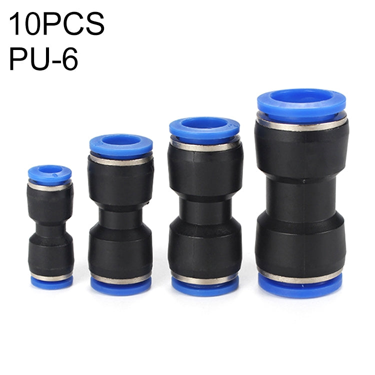 PU-6 LAIZE 10pcs PU Plastic Straight Pneumatic Quick Fitting Connector