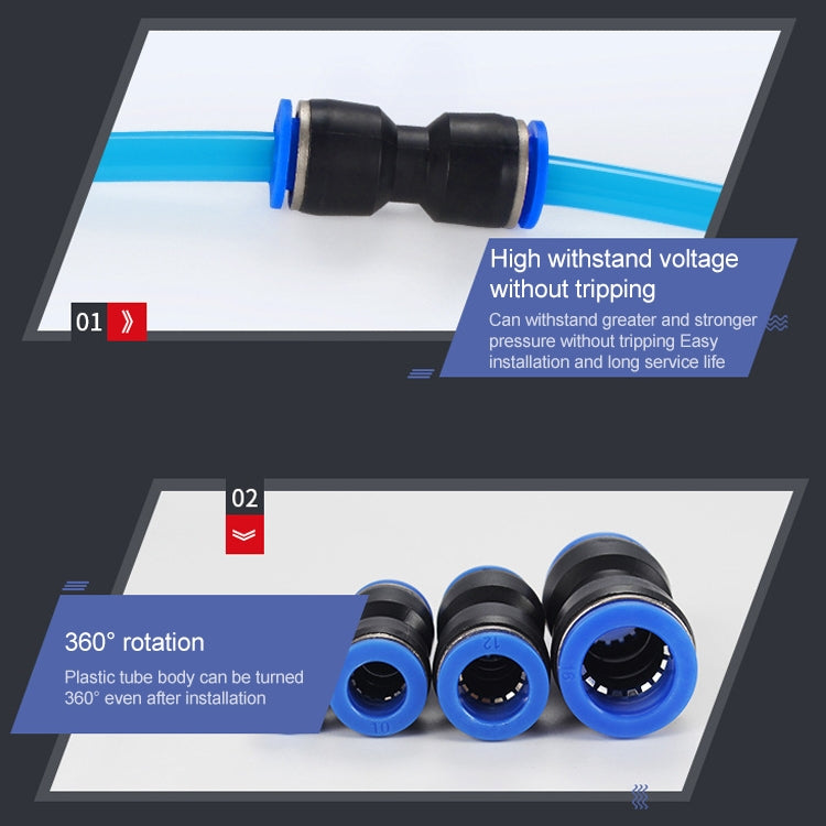 PU-6 LAIZE 10pcs PU Plastic Straight Pneumatic Quick Fitting Connector