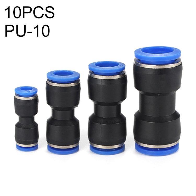 PU-10 LAIZE 10pcs PU Plastic Straight Pneumatic Quick Fitting Connector