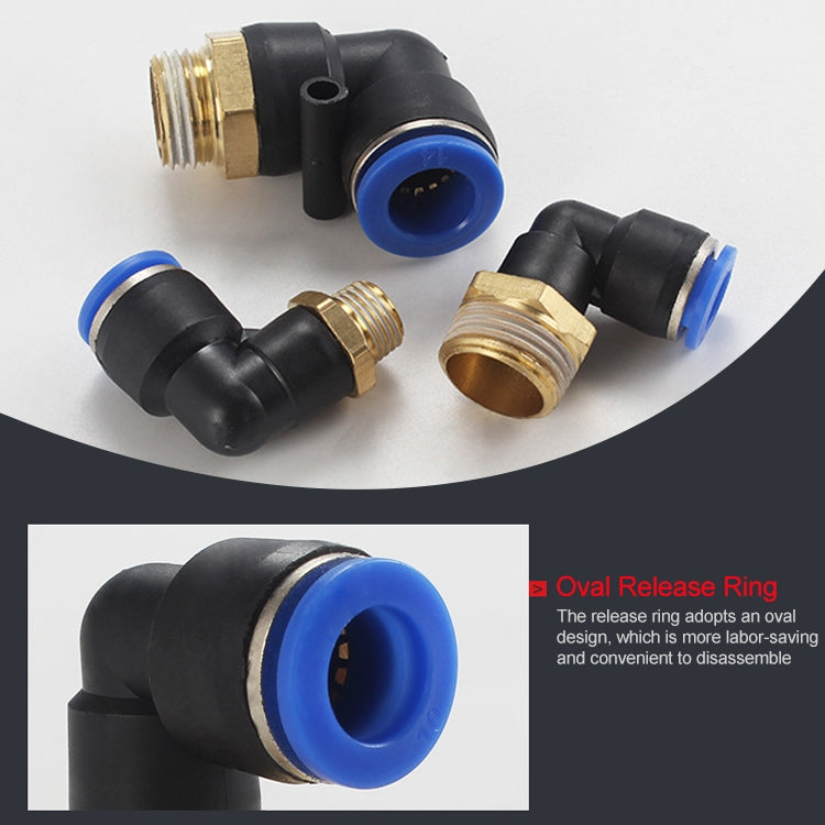 PL4-01 LAIZE 10pcs Male Thread Elbow Pneumatic Quick Fitting Connector