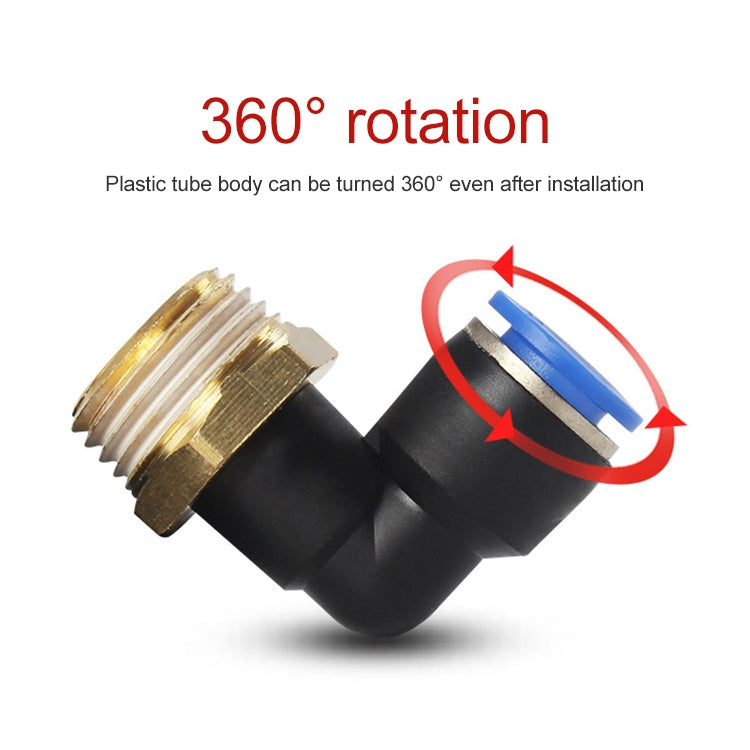 PL14-04 LAIZE Male Thread Elbow Pneumatic Quick Fitting Connector