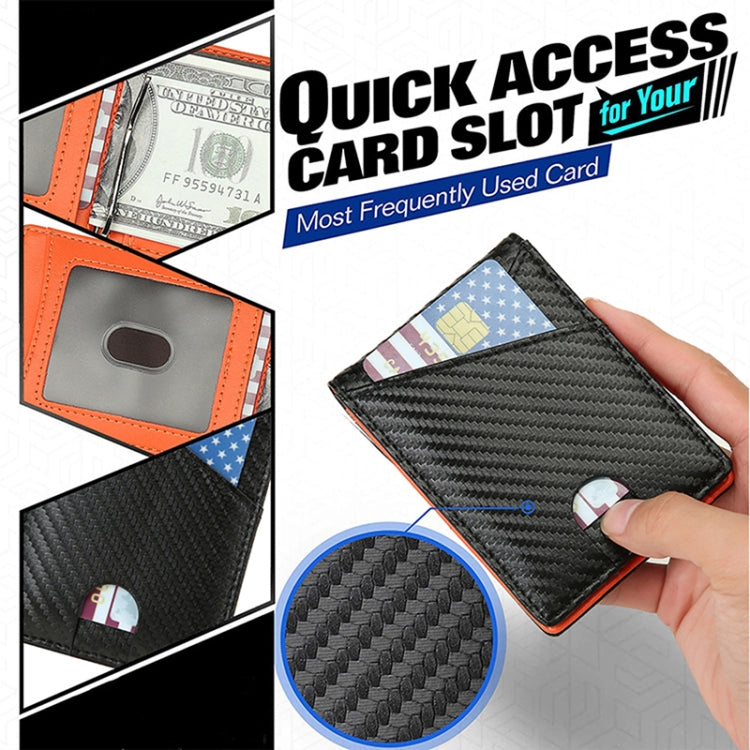 W2108A1 RFID Carbon fiber Business Wallet For Men(Orange)