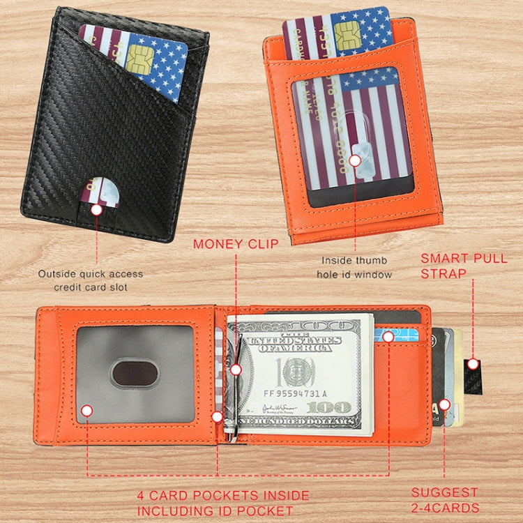 W2108A1 RFID Carbon fiber Business Wallet For Men(Blue)