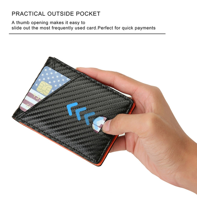 W2108A1 RFID Carbon fiber Business Wallet For Men(Blue)
