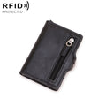 C1911H9 RFID Multi-card PU Leather Metal Card Package(Black)