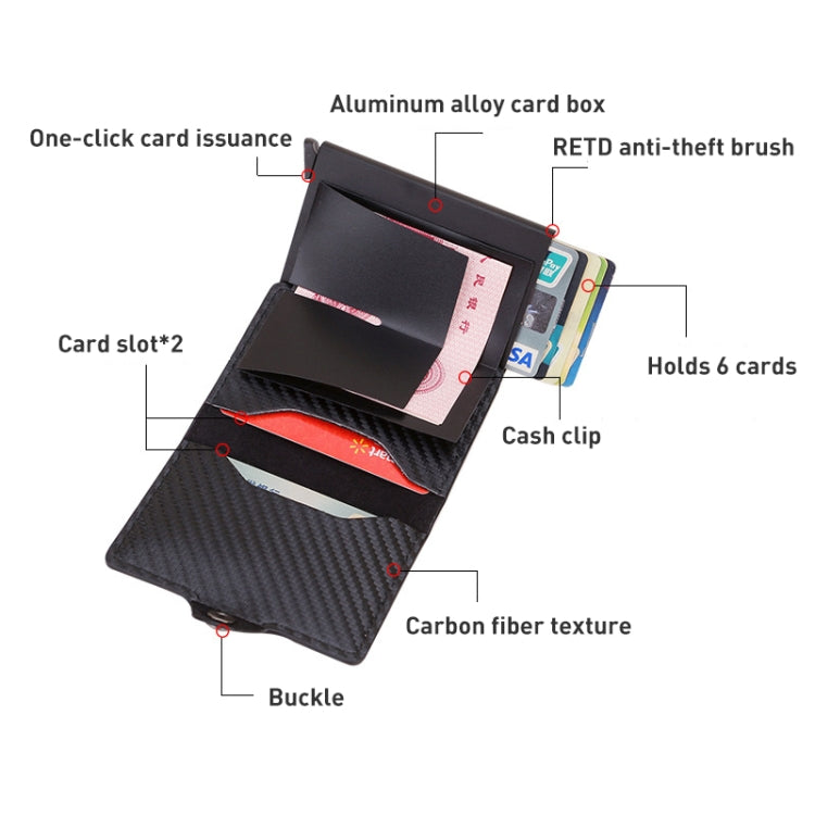 C1911H9 RFID Multi-card PU Leather Metal Card Package(Silver)