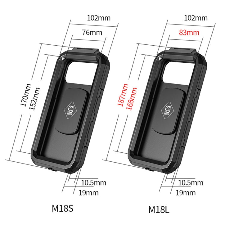 Kewig M18S-QD Motorcycle / Bicycle Waterproof Quick Release Mobile Phone Holder