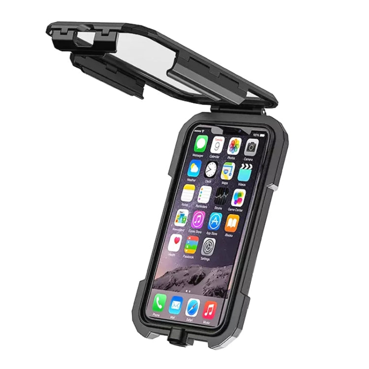 Kewig M18S-A2 Motorcycle / Bicycle Rearview Mirror Wireless Charging Waterproof Box Mobile Phone Holder