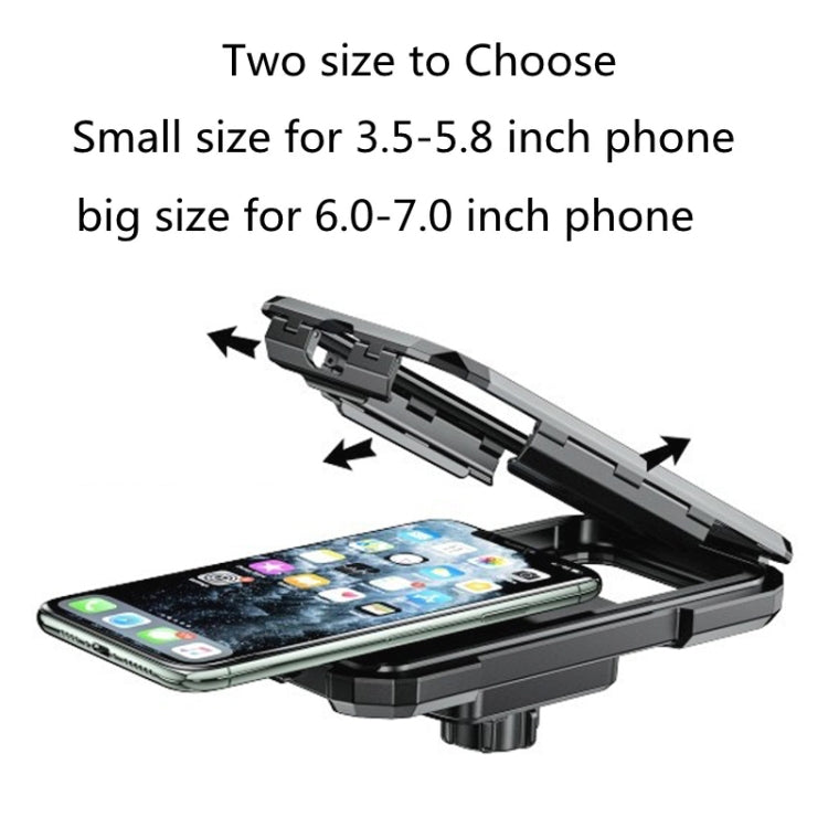 Kewig M18L-A2 Motorcycle / Bicycle Rearview Mirror Wireless Charging Waterproof Box Mobile Phone Holder