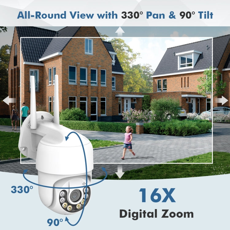 QX59 1920 x 1080P HD 2MP Wireless WiFi Smart Surveillance Camera Support Night Vision & Motion Detection & Two-way Audio & TF Card, Specification:EU Plug