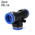 PE-14 LAIZE 2pcs PBT Plastic Tee Joint Pneumatic Quick Fitting Connector