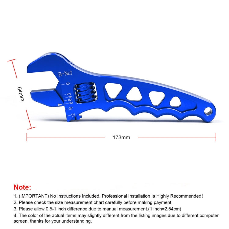 Car AN3-AN12 Adjustable Aluminum Wrench Hose Fitting Tool(Red)