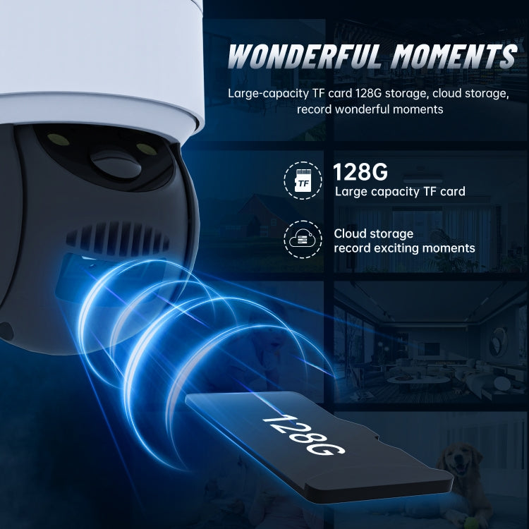 T34 2MP HD IP66 Waterproof Wireless WiFi Solar Camera(White)