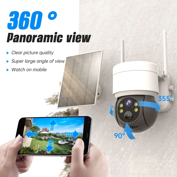 T34 2MP HD IP66 Waterproof Wireless WiFi Solar Camera(Black)