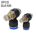 SL6-M5 LAIZE 2pcs Throttle Valve Quick Fitting Pneumatic Connector