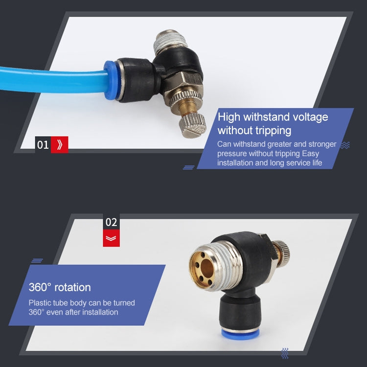 SL12-03 LAIZE Throttle Valve Quick Fitting Pneumatic Connector