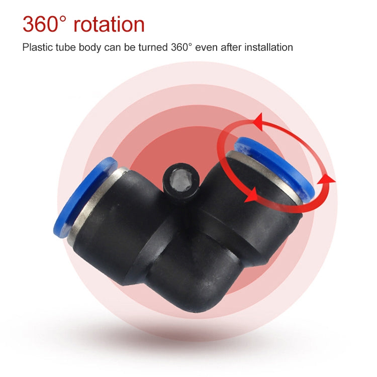 PV-16 LAIZE 10pcs Plastic Elbow Pneumatic Quick Fitting Connector