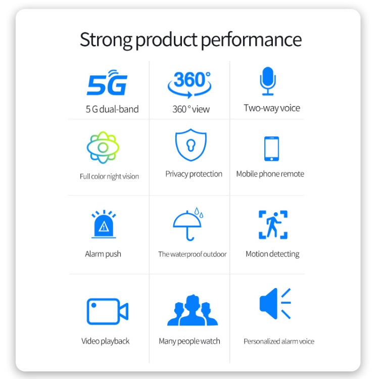 QX65 2MP HD IP66 Waterproof 5G Dual Band Wireless WiFi Camera, Specification:US Plug