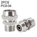 PC8-04 LAIZE 2pcs Nickel Plated Copper Pneumatic Quick Fitting Connector