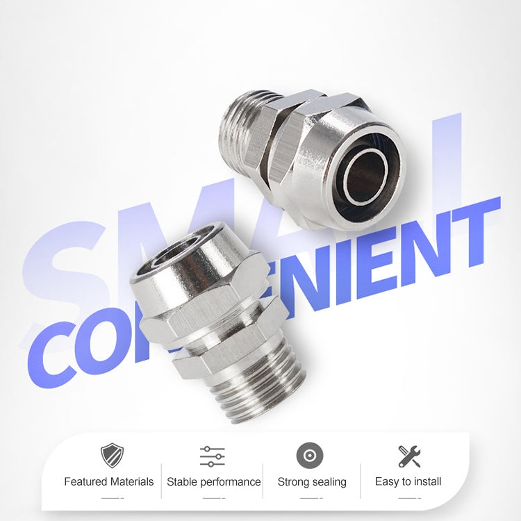 PC8-04 LAIZE 2pcs Nickel Plated Copper Pneumatic Quick Fitting Connector