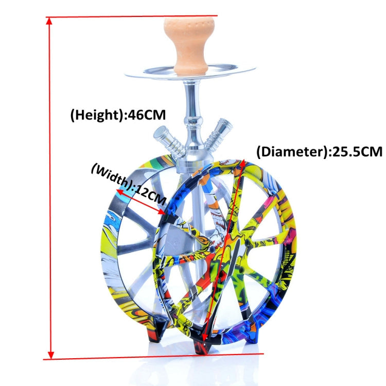 CL-01 Acrylic Double Tube Graffiti Wheel Hookah(Colorful Graffiti)