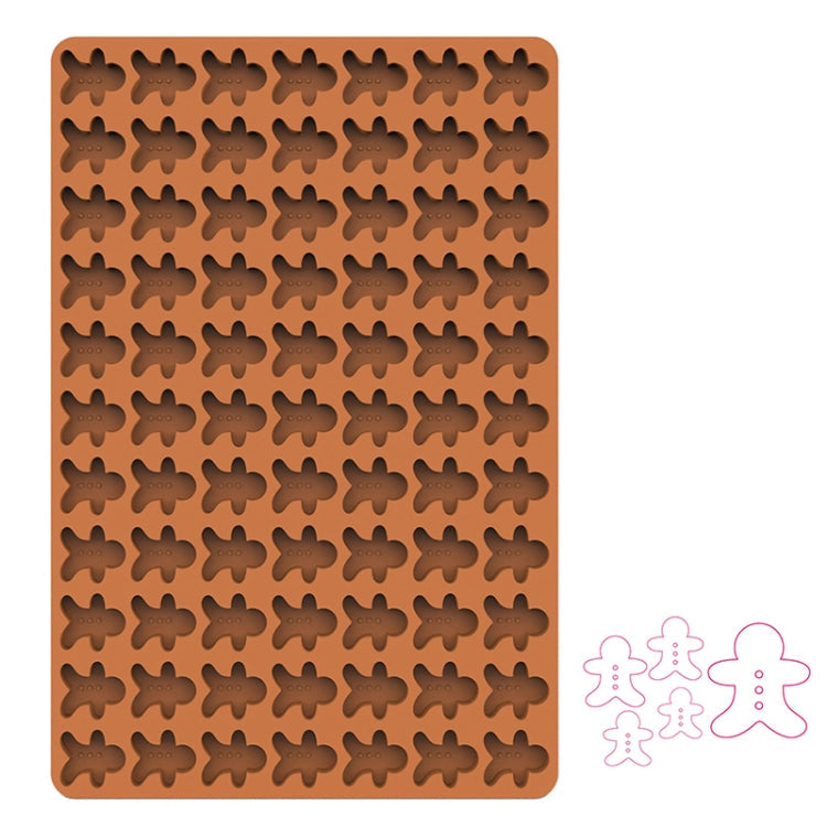 Mini Cartoon Animal Cookie Silicone Baking Mould(Gingerbread Man Brown)