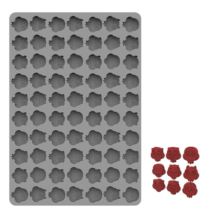 Mini Cartoon Animal Cookie Silicone Baking Mould(Owl Gray)