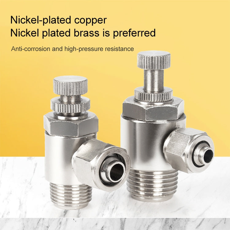 SL6-03 LAIZE Nickel Plated Copper Trachea Quick Fitting Throttle Valve Lock Female Connector