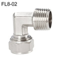 FL8-02 LAIZE Nickel Plated Copper Trachea Quick Fitting Twist Elbow Lock Female Connector
