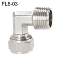 FL8-03 LAIZE Nickel Plated Copper Trachea Quick Fitting Twist Elbow Lock Female Connector