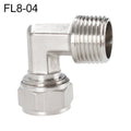 FL8-04 LAIZE Nickel Plated Copper Trachea Quick Fitting Twist Elbow Lock Female Connector