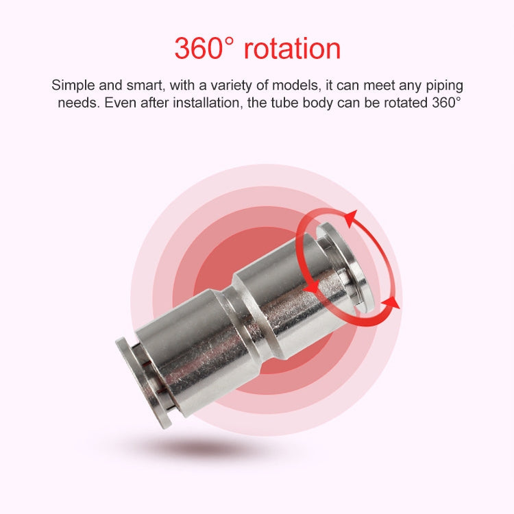 PG6-4 LAIZE Nickel Plated Copper Reducer Straight Pneumatic Quick Fitting Connector