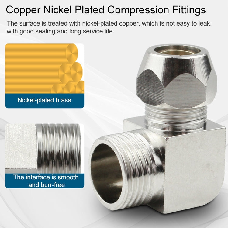 PL6-03 LAIZE Nickel Plated Copper Reducer Elbow Pneumatic Quick Fitting Connector