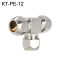 KT-PE-12 LAIZE Nickel Plated Copper T Type Tee Pneumatic Quick Fitting Copper Pipe Connector