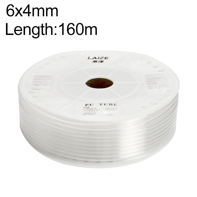 LAIZE Pneumatic Compressor Air Flexible PU Tube, Specification:6x4mm, 160m(Transparent)