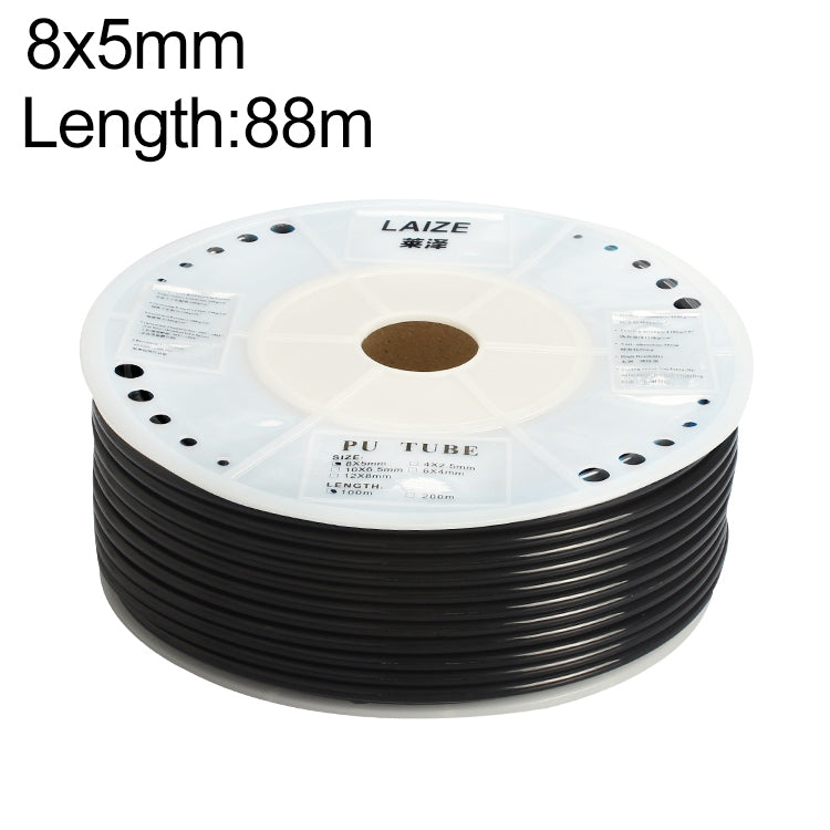 LAIZE Pneumatic Compressor Air Flexible PU Tube, Specification:8x5mm, 88m(Black)
