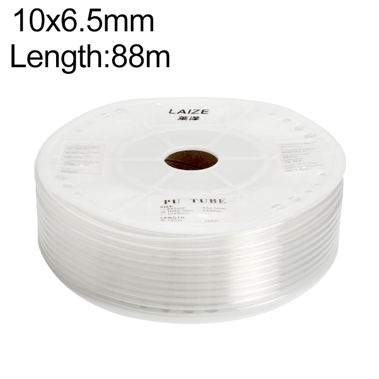 LAIZE Pneumatic Compressor Air Flexible PU Tube, Specification:10x6.5mm, 88m(Transparent)